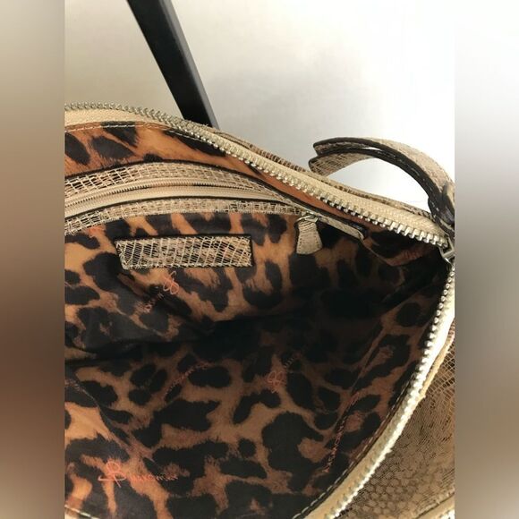 B.Makowsky tan Brown Faux Snake Skin Leather Handbag - Picture 4 of 6